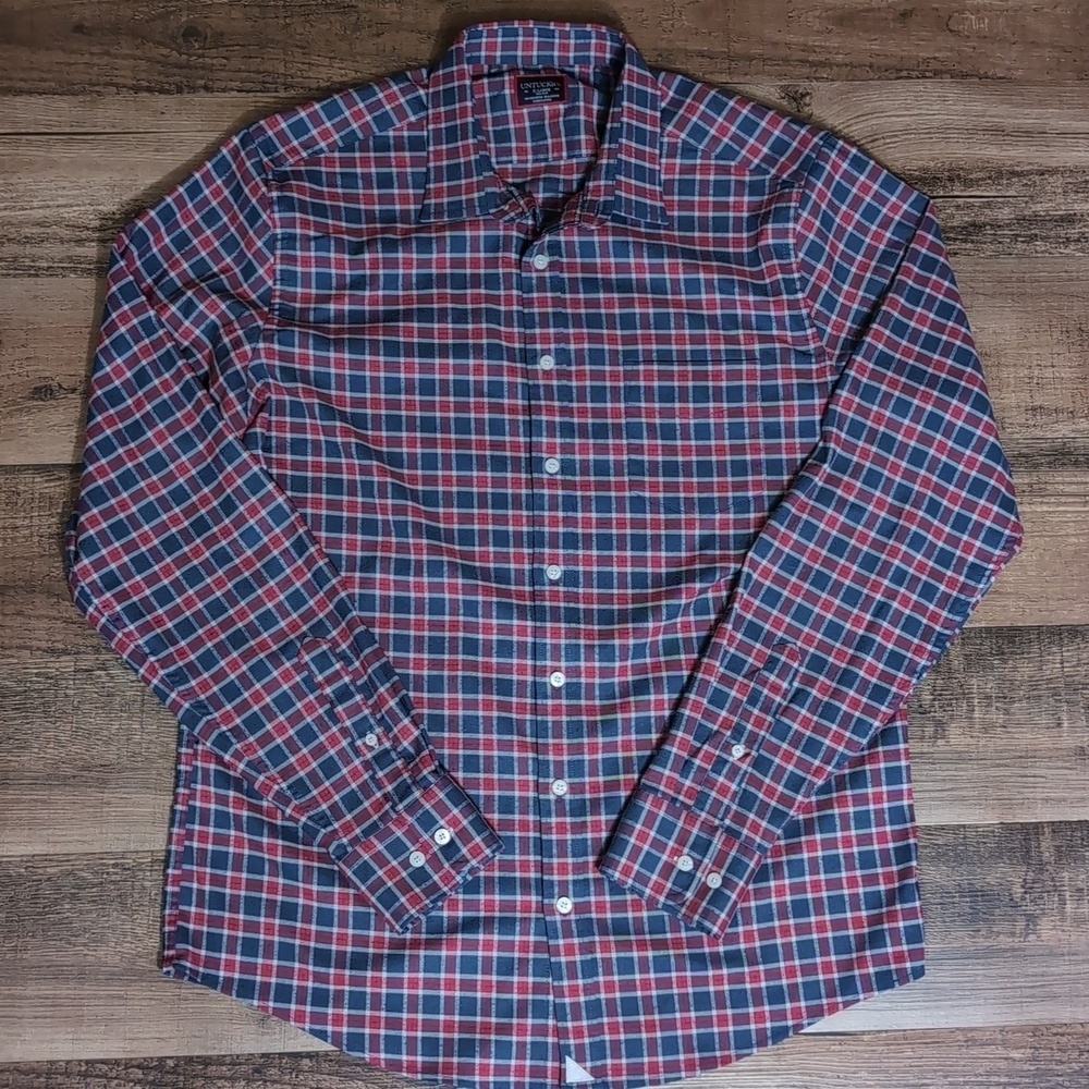 Untuckit Passaros Flannel Long Sleeve Size XL In Red & Blue Plaid